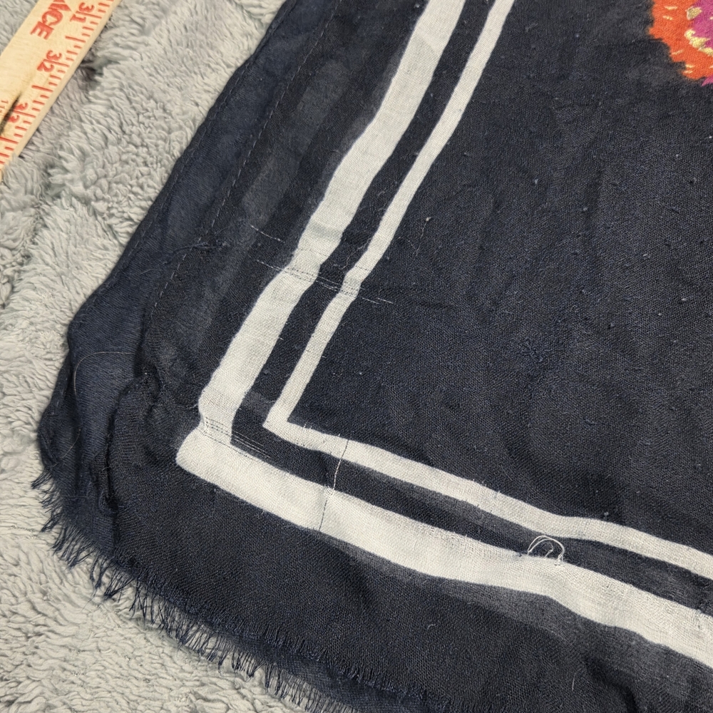 Woven Heart Navy Floral Sheer Kimono Cardigan with Red and Cream Flowers - Picture 3 of 11
